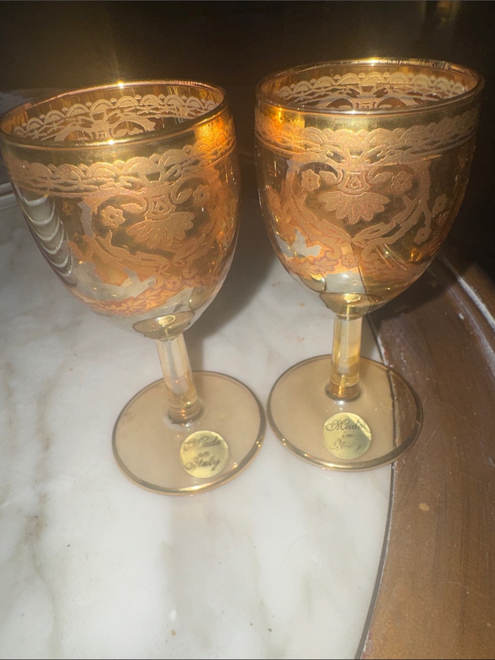 Elegant Gold-Accented Wine Glasses by Minton